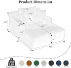 66" Chaise Lounge Chair Indoor, Oversized Boneless Couch Comfy Upholstered - Image 2