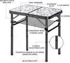 Outdoor Side Table, Portable 3 Adjustable Height Small Outdoor Folding Table - Image 4