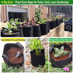 3-Pack 40 Gallon Thickened Plant Grow Bags Large Heavy Duty Garden Bag Fabric - Image 3