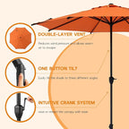 Abba Patio 9FT Lyon Outdoor Patio Umbrella Outdoor Table Umbrella - Image 4
