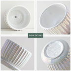 Ton Sin White Plant Pots, Pearl Gold Ceramic Flower Pots 4"+5"+6" Inch Indoor - Image 3