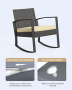 3 Pieces Porch Furniture Set Patio Rocking Bistro Set Outdoor Patio Chairs - Image 2