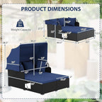 ORALNER Outdoor Daybed, 2-Person Wicker Patio Sofa - Image 2