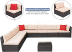 Devoko 9 Pieces Outdoor Sectional Sofa All-Weather Patio Furniture Sets Manual - Image 5