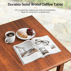 VINGLI Outdoor Folding Coffee Table, Natural Poplar Wood Patio Coffee Table - Image 6