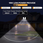 UME 2 Pack 19W LED Flood Light Motion Sensor Outdoor, 2 Adjustable Head - Image 2