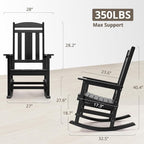 LUE BONA Outdoor Rocking Chairs Set of 2, Weather Resistant Poly Plastic Rocker - Image 2