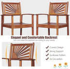 COSTWAY 3PCS Bar Table Set, Outdoor Acacia Wood Dining Set, Spacious Tabletop - Image 7