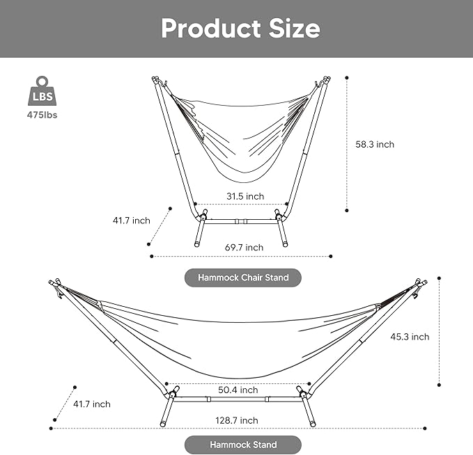 SUNCREAT 2-in-1 Hammocks Convertible Portable Double Hammock - Image 7