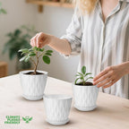 4 inch Plant Pots, 5 Pack Flower Pots Outdoor Indoor, Planters - Image 4