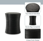 COSIEST Set of 2 Outdoor Side Table Black, Round MgO Concrete Side Table - Image 4