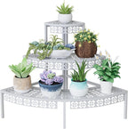 3 Tier Plant Stand Semi-Circular Flower Pot Organizer Rack Quarter Round Plant - Image 6