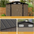 Patiowell 12 x 8 FT Outdoor Storage Shed, Steel Shed Storage House - Image 5