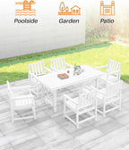 HDPE Patio Dining Set, 5-Piece Outdoor Table and Chairs - Image 7