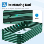 Quictent Galvanized Raised Garden Bed Kit, Strengthened by Crossbar, Dark Green - Image 8