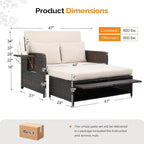 VINGLI Patio Daybed, Wicker Outdoor Daybed - Image 3