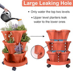 DUNCHATY Stackable Planters 3 Tier Vertical Garden Planting Tower Planters - Image 4