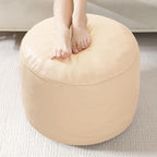 HIGOGOGO Round Stuffed Pouf Ottoman, Pu Leather Poufs by HIGOGOGO