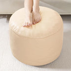 HIGOGOGO Round Stuffed Pouf Ottoman, Pu Leather Poufs by HIGOGOGO