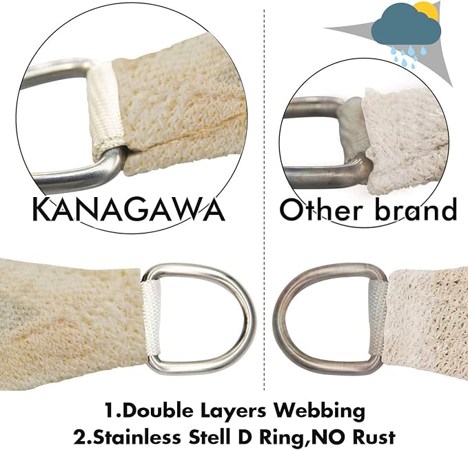 KANAGAWA 7'X7' Cream Custom Size Sun Shade Sail Square UV Block Canopy Cover - Image 5