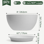 T4U 8 Inch Plant Pots, Plastic Planters - Image 2