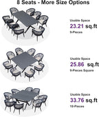 PURPLE LEAF Outdoor Dining Set for 8 All-Weather 9 Piece Patio Aluminium Dining - Image 3