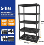 Plastic Storage Shelves, Plastic Heavy Duty Shelves 16.93" D x 35.43" W x - Image 3