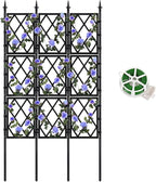 Garden Trellis for Climbing Plants Outdoor 5.25 FT, Iron Pipe Metal Support by WellSign