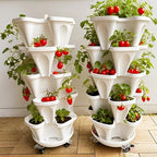 Strawberry Planters, 3 Tiered Vertical Stackable Planter, Herb Stacking Tower - Image 6