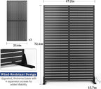 Metal Privacy Screen with Stand 72" H×47" W Outdoor Freestanding Privacy Screen - Image 2