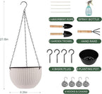 4 Sets of 8.2 Inch Self Watering Hanging Planter Flower Pots, Suitable - Image 3