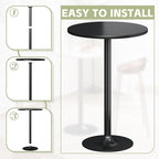 Flamaker Round Bistro Pub Table Modern Style Metal Base MDF Top Cocktail Bar - Image 6