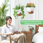 Hanging Planters for Indoor Outdoor Plants, 2 Pack Self Watering Hanging Pot - Image 6