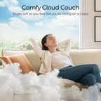 LINSY HOME 123'' Modular Sectional Sofa Beige Couch Corduroy Cloud Couches - Image 5