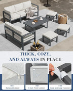 AECOJOY Aluminum Patio Furniture Set, 8 Seats Modern Outdoor Furniture - Image 4