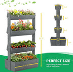 DoCred Vertical Wooden Raised Garden Bed, 4 Tier Upgraded Garden Planters - Image 6