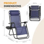 NEWBULIG Zero Gravity Chair Set of 2, Lounge Chair Folding Portable Adjustable - Image 3