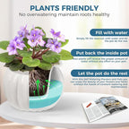 BUYMAX African Violet Pots, 6 inch Pumpkin-Style Ceramic Easy Self Watering - Image 3