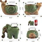 Small Succulent Pots with Drainage, Indoor/Outdoor Ceramic Animal Planter - Image 3
