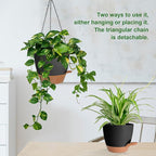 10/9/8 Inch Hanging Planter for Indoor Outdoor Plants, 3 Pack Self-Watering - Image 5