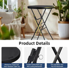 Cocktail Table 28in High Top Round Folding Indoor Outdoor, Plastic Bar Height - Image 4