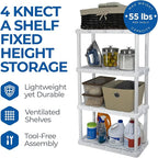 Gracious Living 3 Pack Light Duty Storage Shelves, Knect-A-Shelf 4-Shelf - Image 4