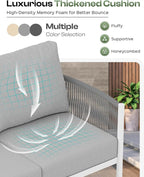 Aluminum Outdoor Patio Couch Loveseat, HDPE Rope Patio Sofa - Image 6