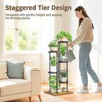 LASZOLA Black 5 Tier Plant Stand Indoor Heavy Duty Metal Planter Flower Holder - Image 2