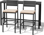 Crestlive Products Outdoor Bar Table and Chairs Set, 3 Piece Outside Patio Bar - Image 9