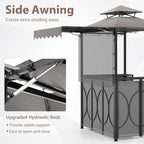 Tangkula 3 Piece Patio Bar Set, Grill Gazebo & 2 Foldable Bar Stools - Image 6