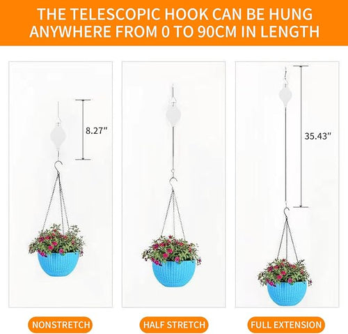 4PCS Plant Pulley Retractable Pulley Plant Hanger Hanging Flower Basket Hook - Image 2