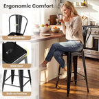 COSTWAY 24'' Metal Bar stools Set of 4, - Image 6