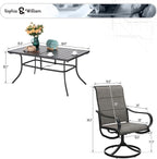 Sophia & William 7 Pieces Patio Dining Set Outdoor Metal Furniture Set - Image 7
