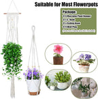 Hoteam 12 Pcs Macrame Plant Hangers Macrame Hanging Planters - Image 4